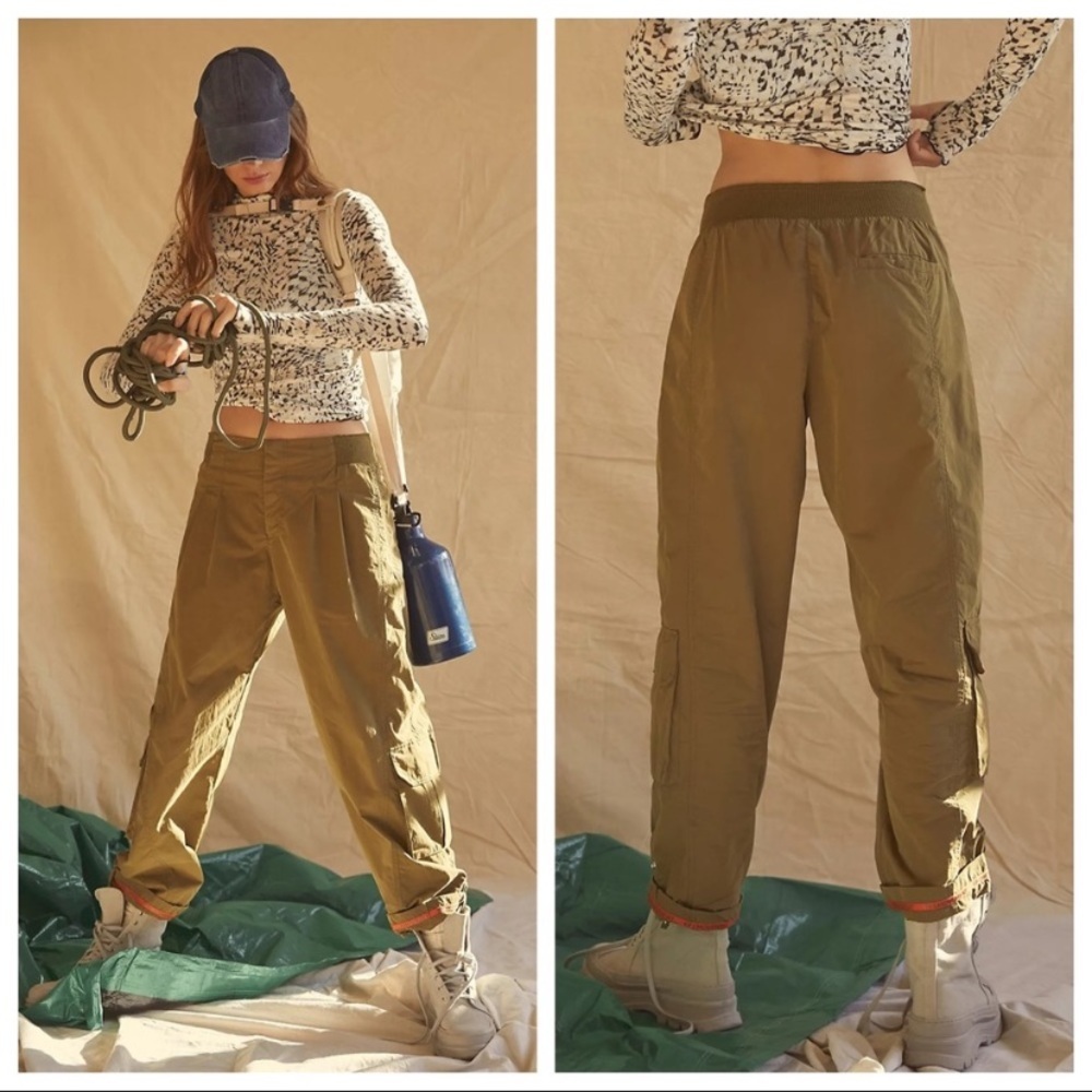 Free People Olive Wide Leg Pants